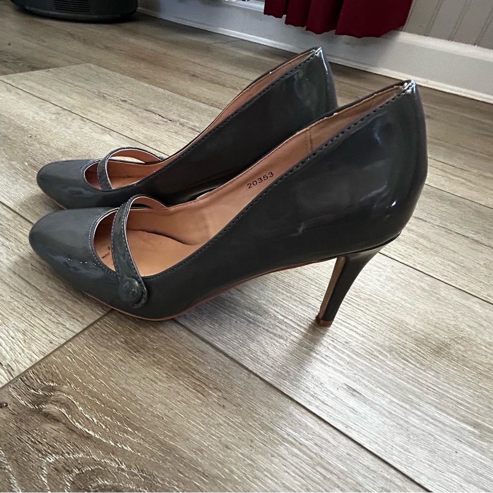 Dark Gray Patent Leather Heels